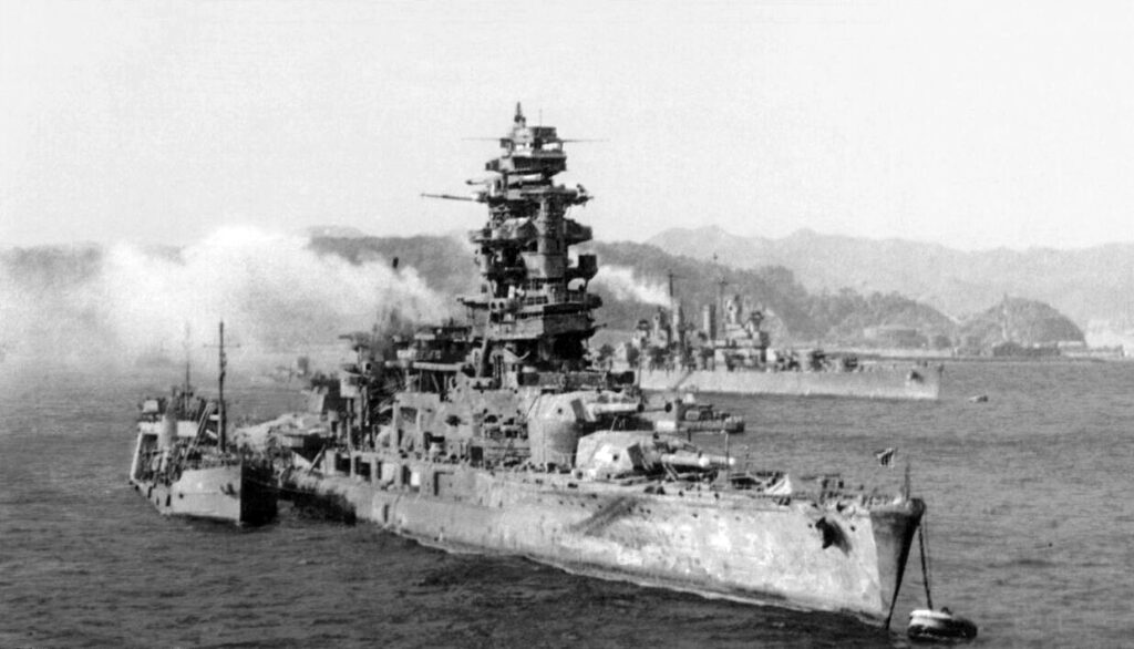 Nagato in US control before it was sunk as a target in Operation Crossroads