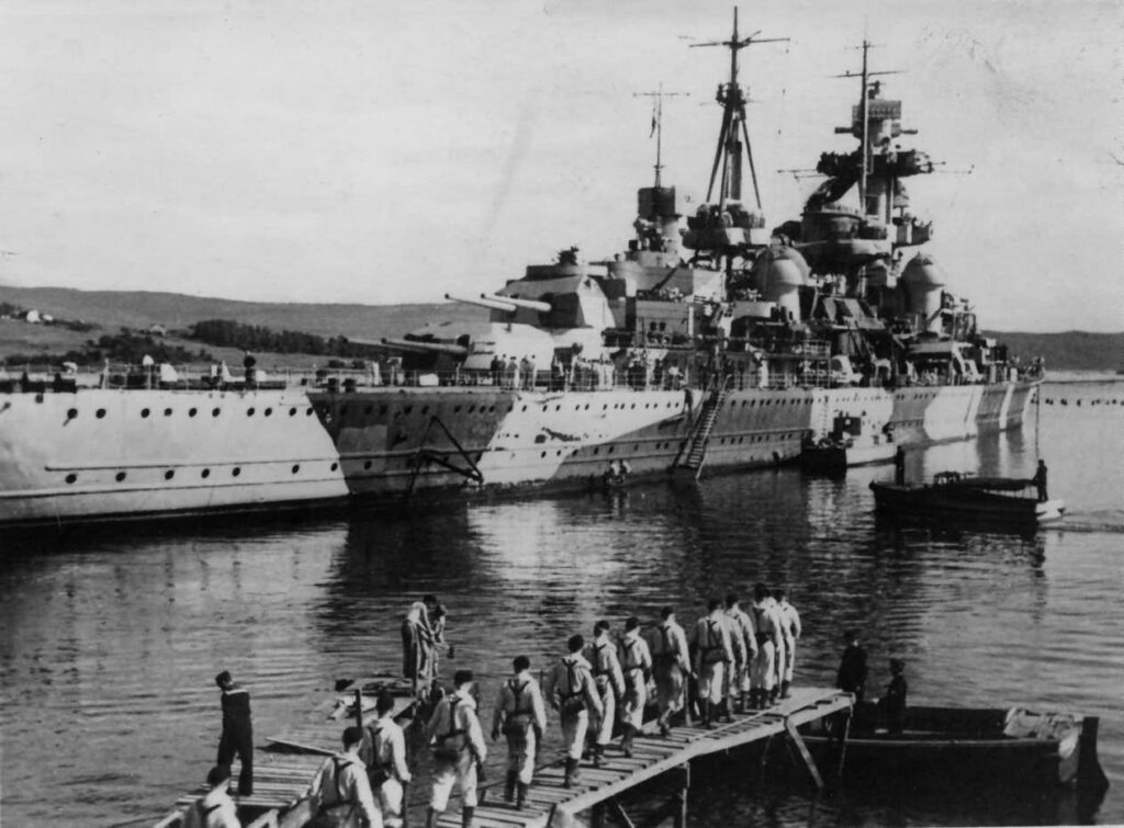 Admiral Hipper in a Norwegian fjord port 1942