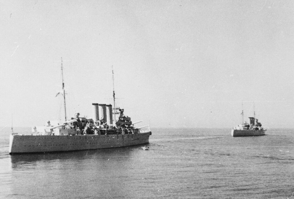 HMAS Australia and HMAS Canberra, probably October 1939