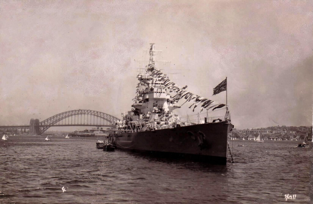 HMS Anson in Sydney, 1945