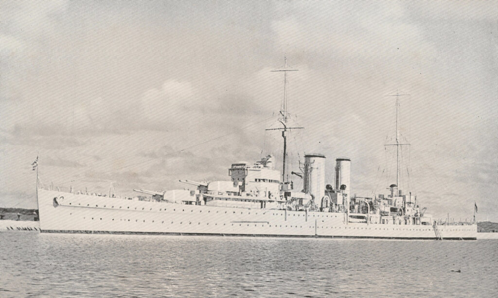 HMS Exeter at the Royal Naval Dockyard, on Ireland Island, Sandys Parish, in Bermuda