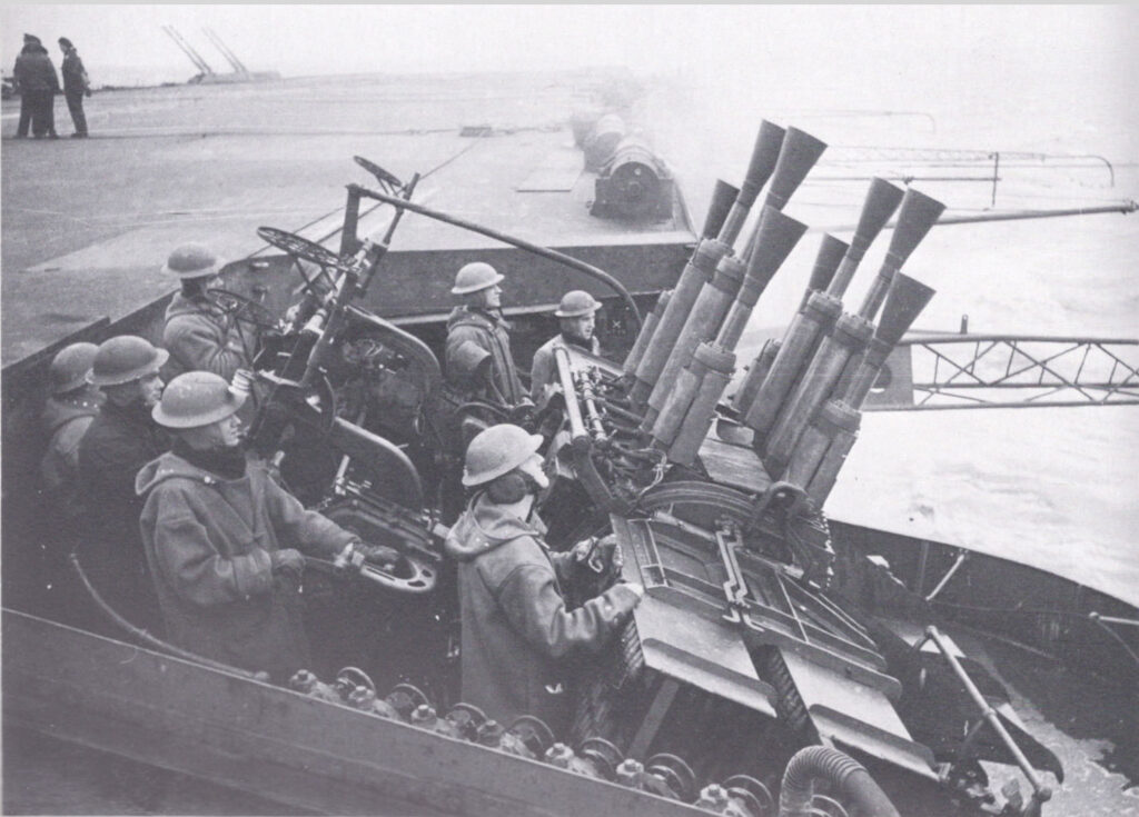 Octuple 40mm Pom Pom mount on HMS Illustrious