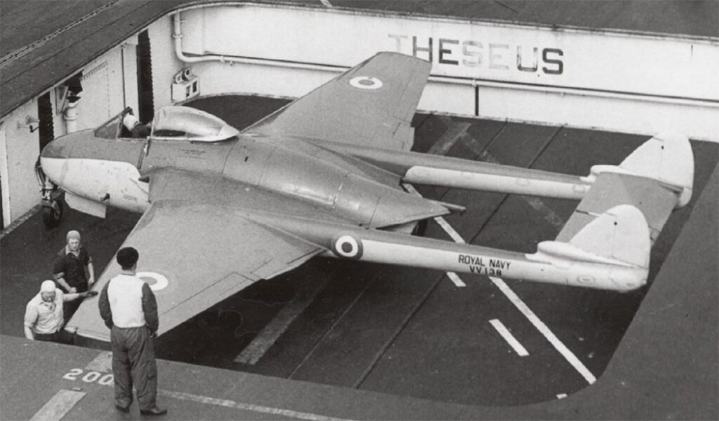 de Havilland Sea Vampire F.20 on HMS Theseus