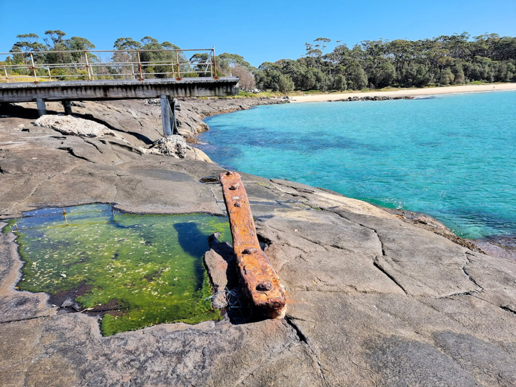 The Gantry and rusting remains of the original jetty