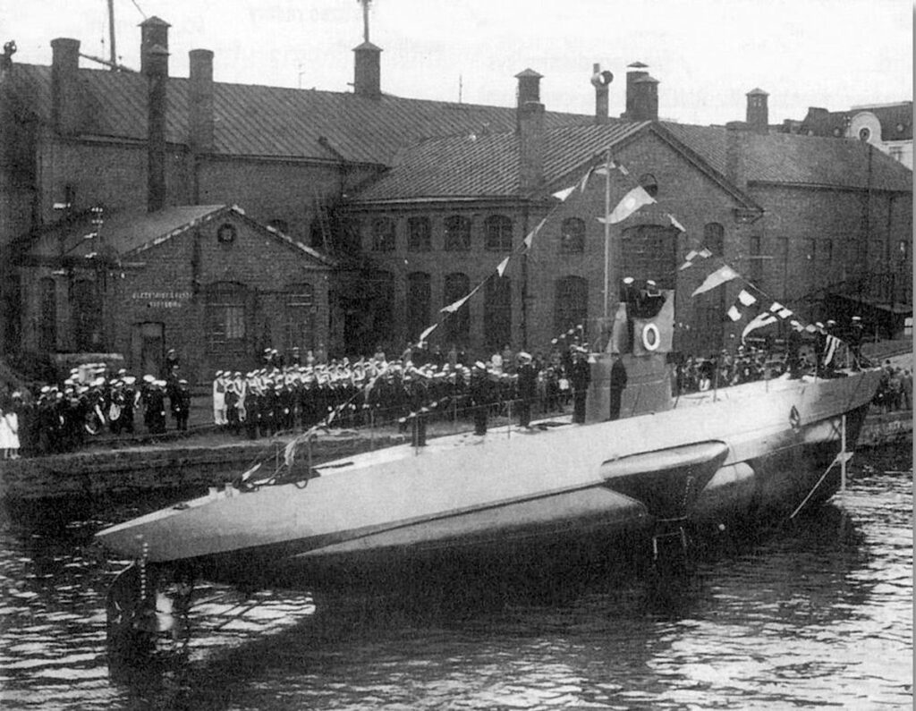 Launch of Saukko at Hietalahti shipyard Helsinky 2nd July 1930