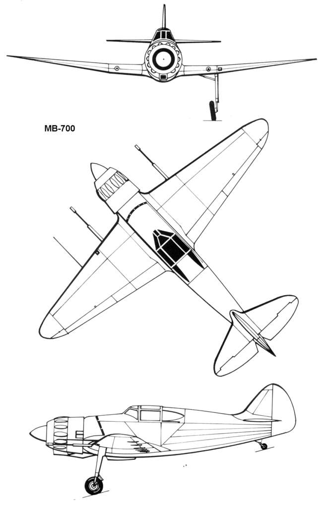 Bloch MB.700 3-View Drawing