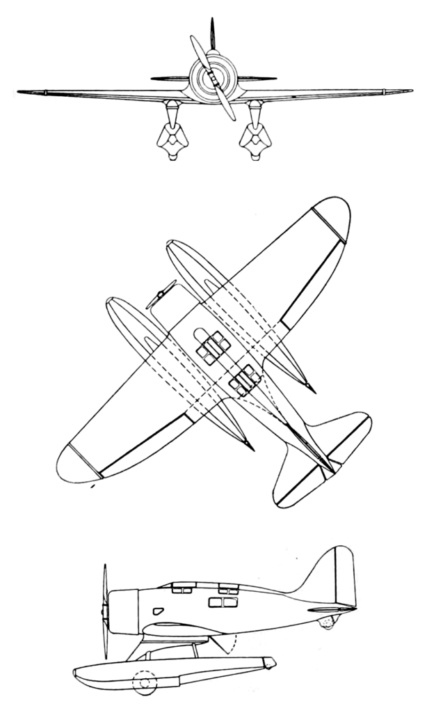 Seversky SEV-3 line drawing