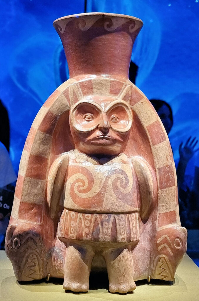 Owl God ceramic pitcher Moche Culture 100-800 CE