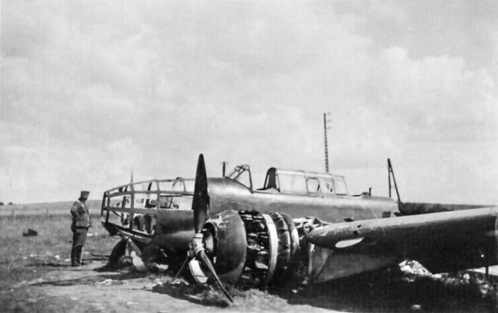 Bloch MB.174 after a belly landing during the Battle of France 1940