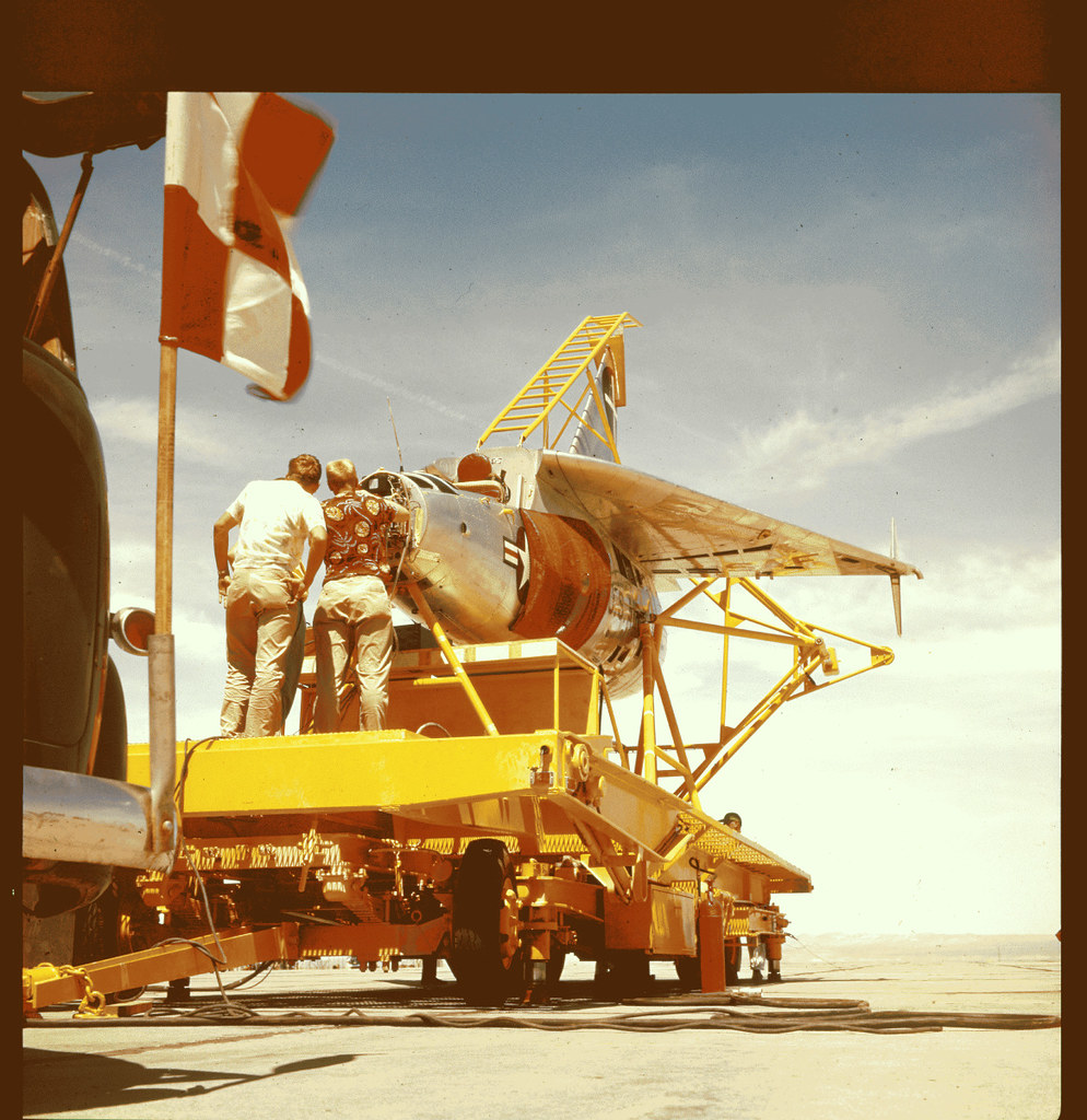 Ryan X-13 Vertijet on its launch trailer with temporary rear undercarriage