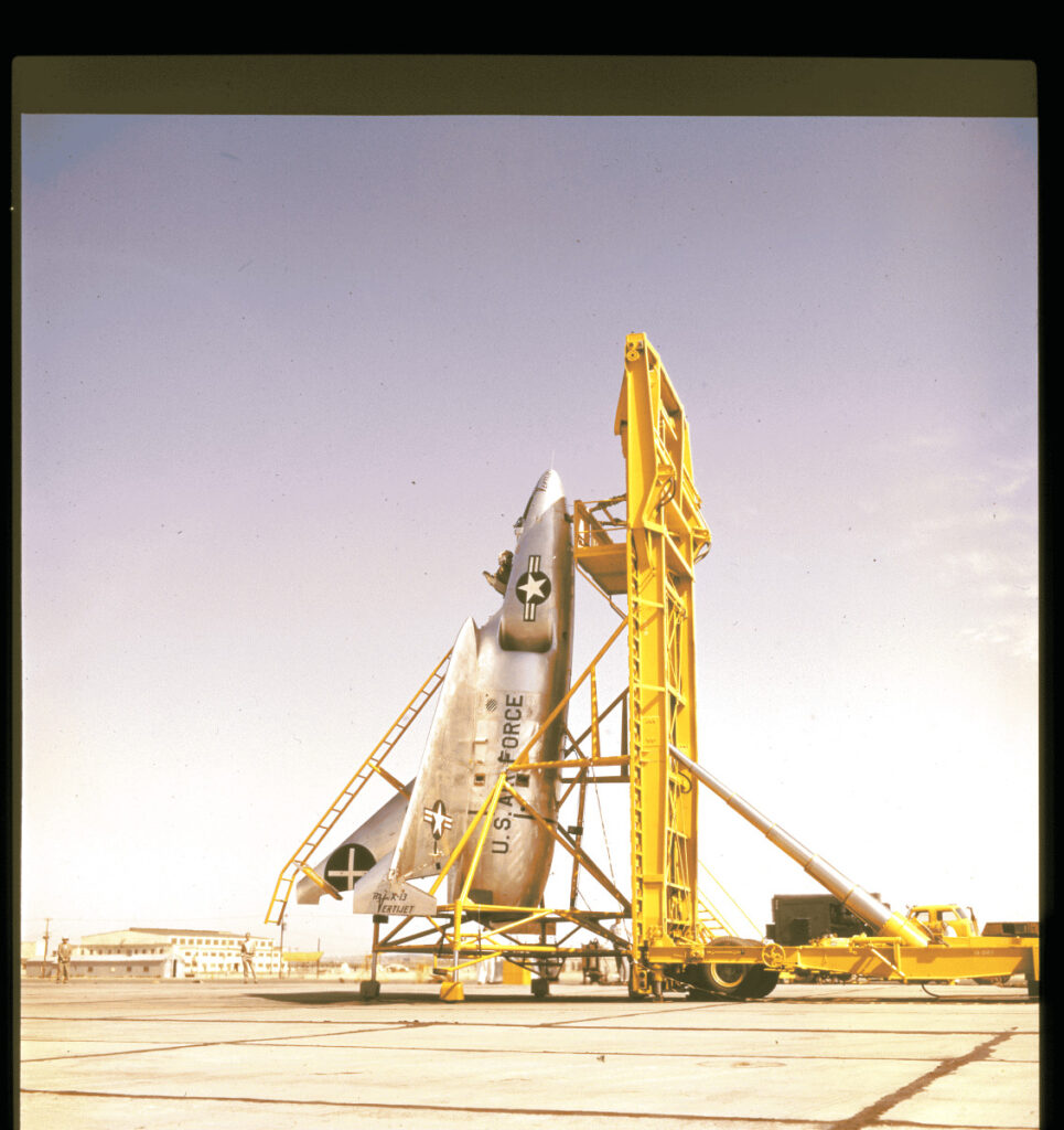 Ryan X-13 Vertijet on its launch trailer