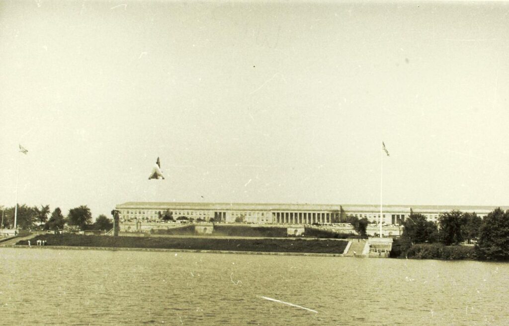 Ryan X-13 Vertijet landing at the Pentagon