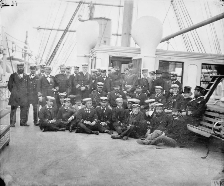 Royal group aboard HMS Thunderer (1872) in 1876