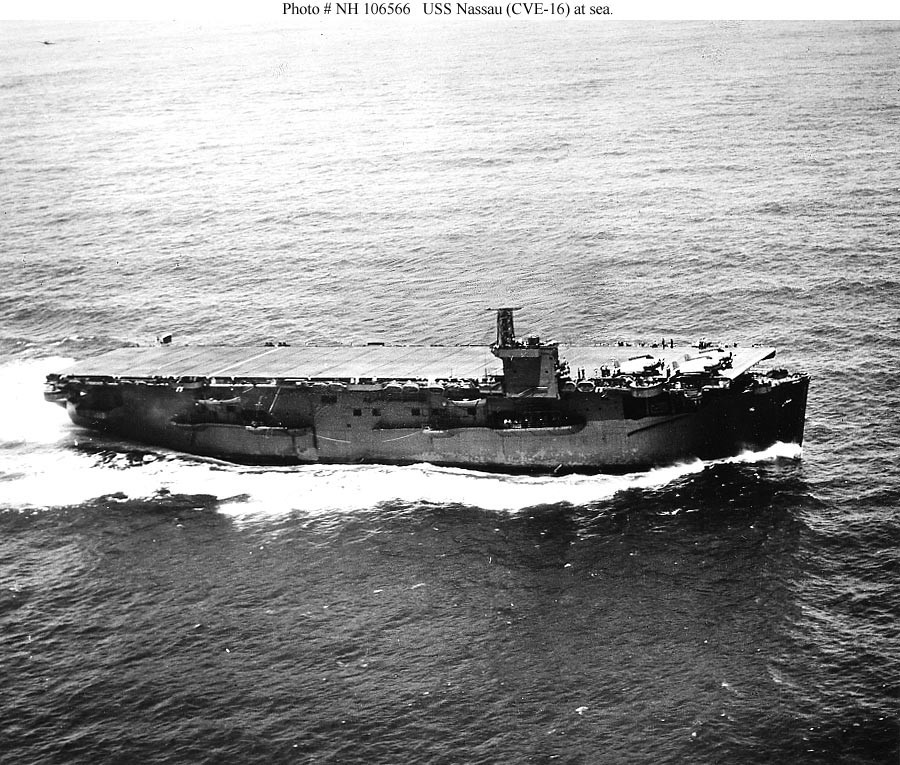 USS Nassau (ACV-16, later CVE-16) underway in December of 1942