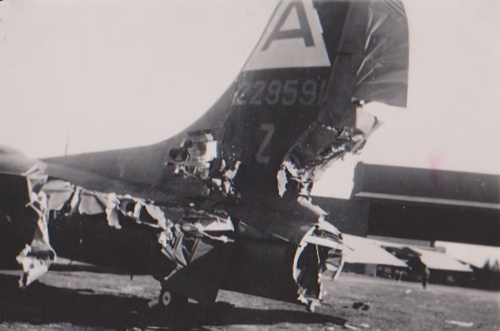 The Shamrock Special rear fuselage damage