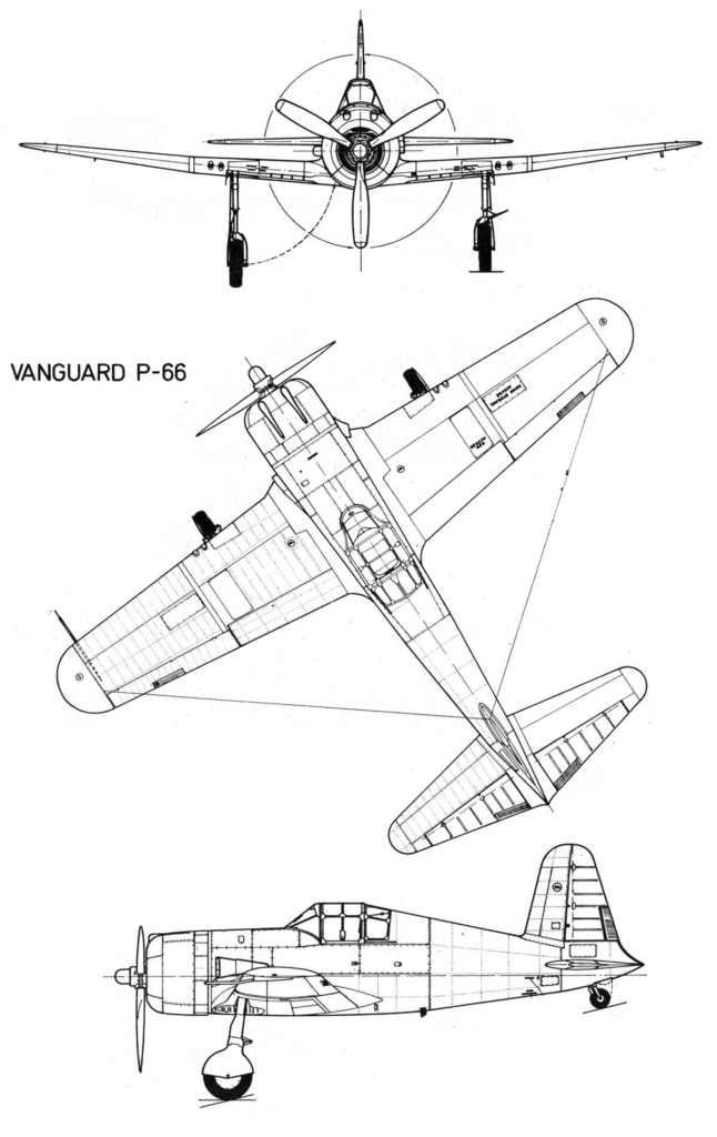 Vultee P-66 Vanguard line drawing