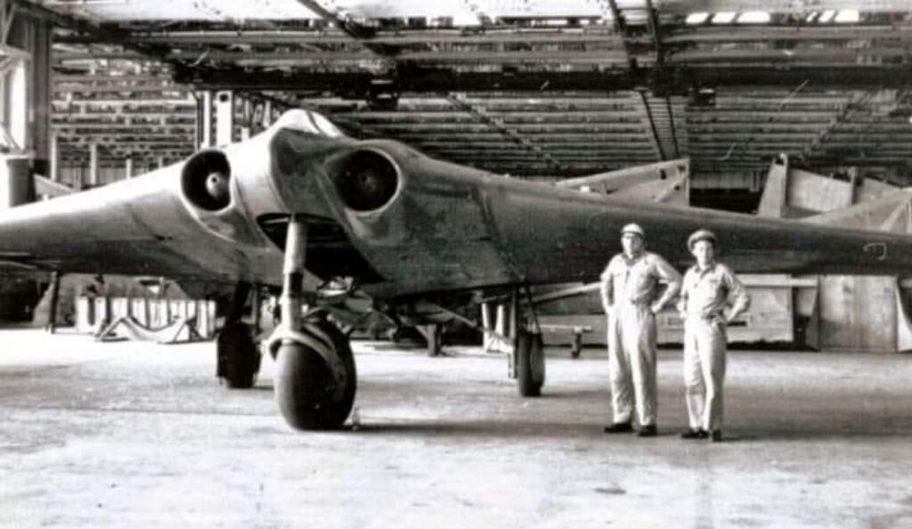 Horten Ho 229 V-3 with wings reattached while under US control