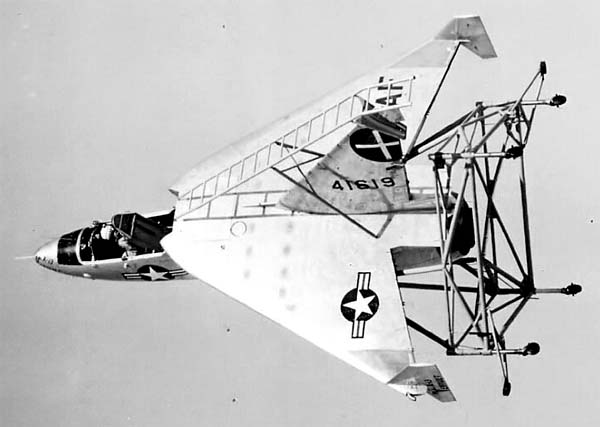 Ryan X-13 Vertijet 41619 with temporary tail mounted frame work