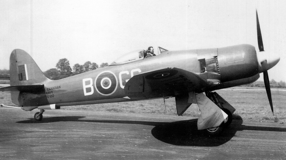 Hawker Sea Fury FB.11 TG120 personal mount of the Air Group Commander 19th Carrier Air Group